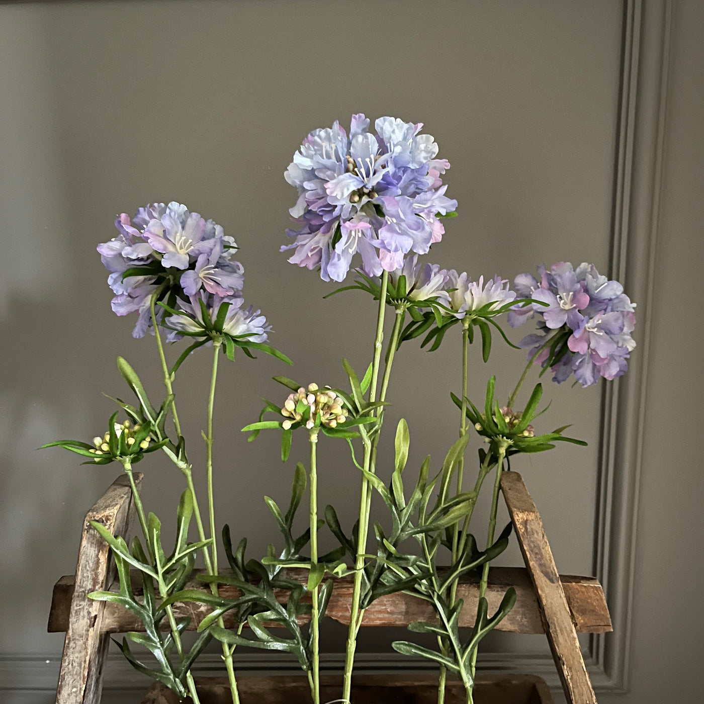 Zijden tak 'Scabiosa lila', 75 cm