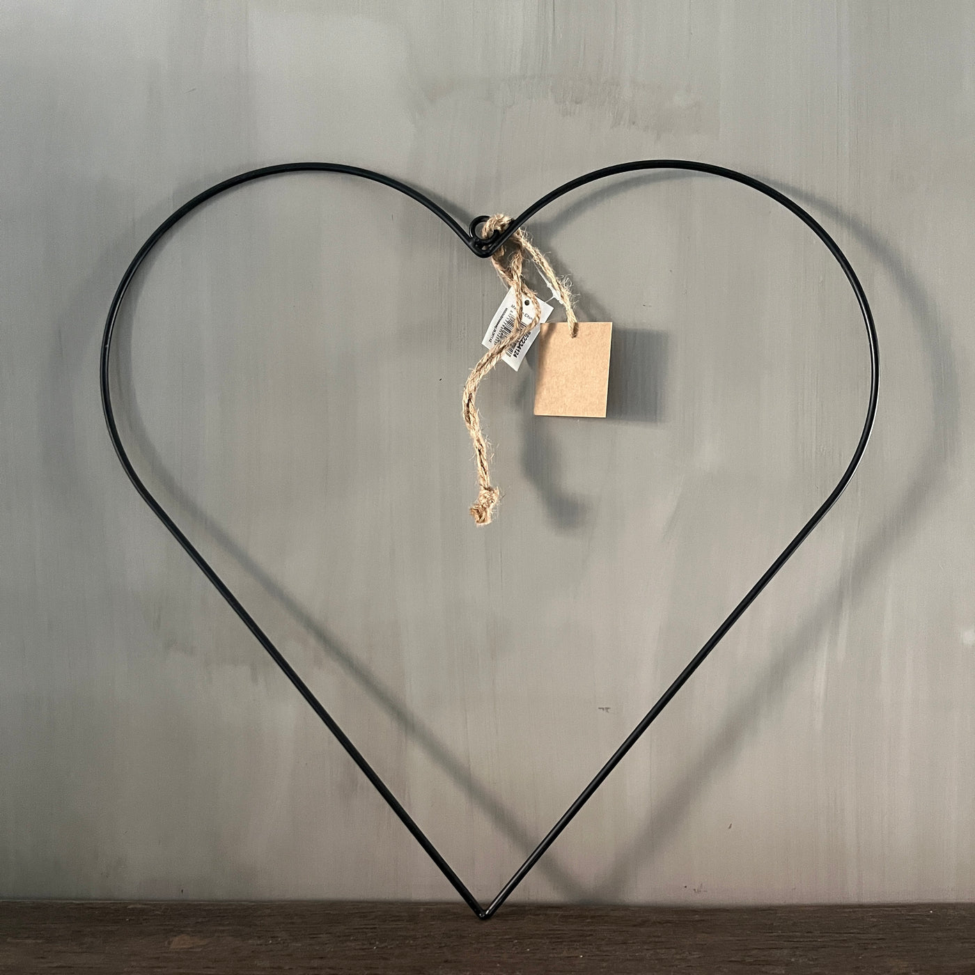 Metalen hart met ringetje, 40 cm