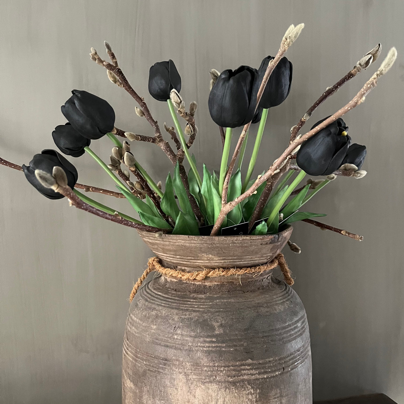 Tulp zwart (kunst), 44 cm