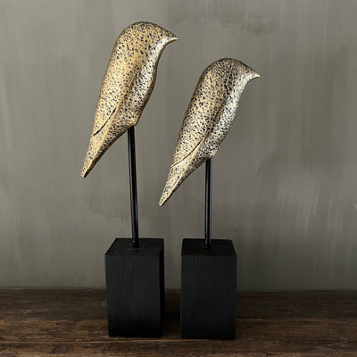 Ornament 'Birdy gold', in 2 maten`