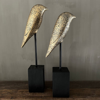 Ornament 'Birdy gold', in 2 maten`