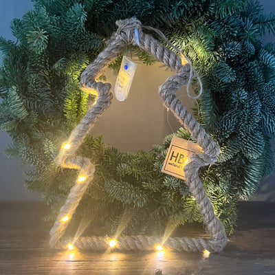 Jute hanger 'Kerstboom', met LED-verlichting