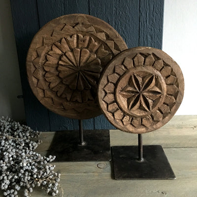 Houten ornament 'Flower', maat S